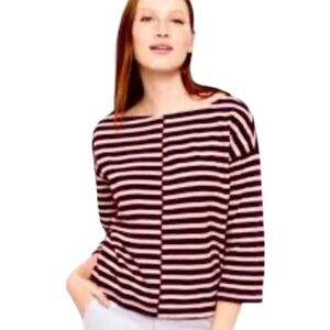 Lou & Grey Black and Pink Striped Top